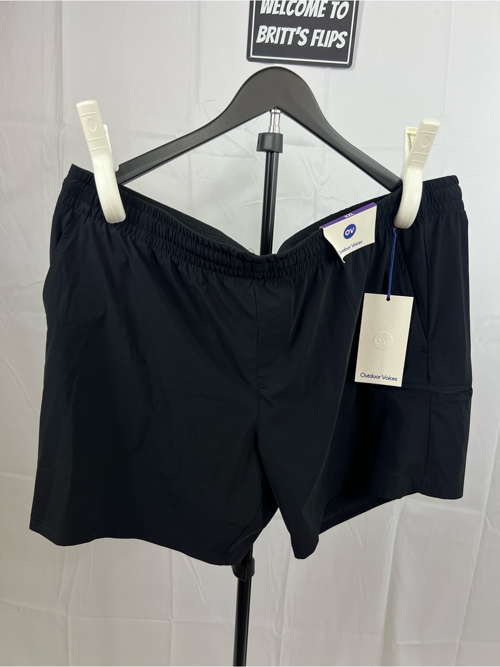 NWT Outdoor Voices HiFlex Shorts 7” Inseam Black Size XXL
